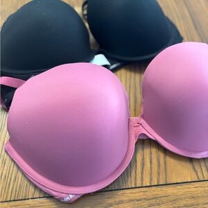 Calvin Klein Pink Molded Push-Up Bra with Black Backing